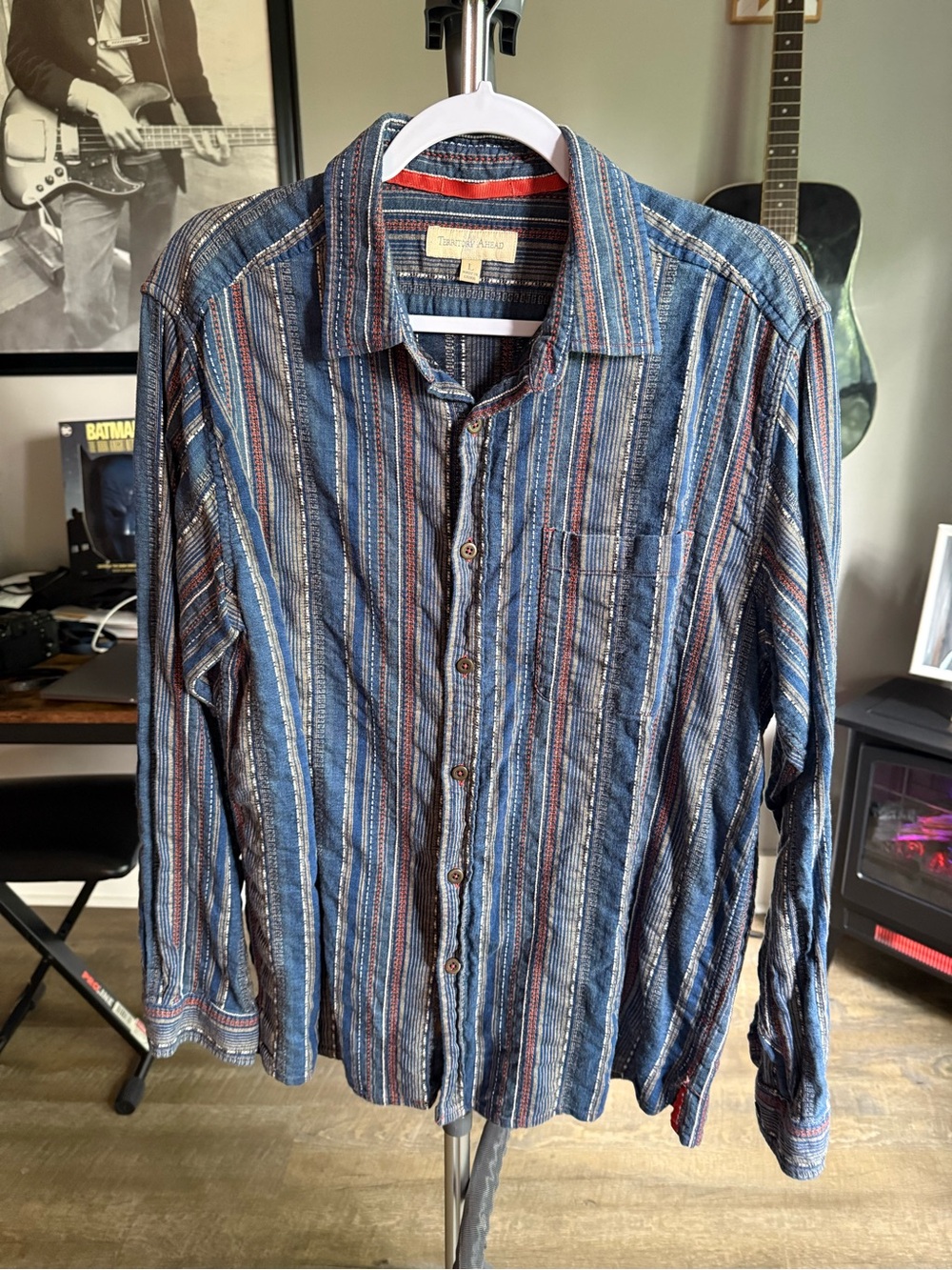 Territory Ahead Blue Multi-Striped Long-Sleeve Button-Down Shirt